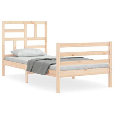 Bedframe met hoofdbord massief hout