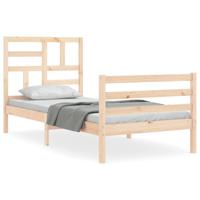 Bedframe met hoofdbord massief hout - thumbnail