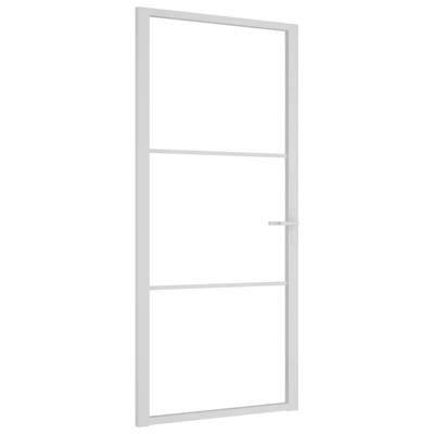 Binnendeur 93x201,5 cm ESG-glas en aluminium wit