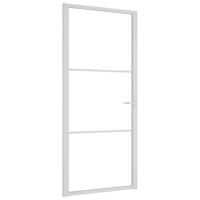 Binnendeur 93x201,5 cm ESG-glas en aluminium wit - thumbnail
