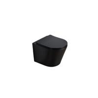 Wandcloset Sanilux Budget Rimless Met Slim Flatline Softclose Zitting 36x48x25 cm Mat Zwart - thumbnail