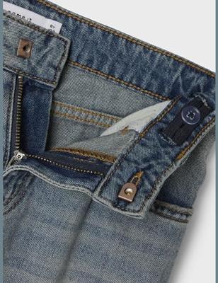 NAME IT wijde skater jeans voor meisjes van gerecycled katoen jeansblauw