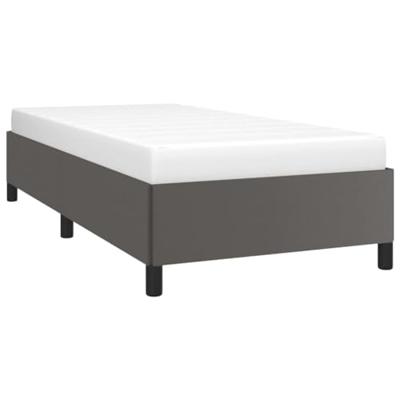Bedframe kunstleer grijs 90x200 cm