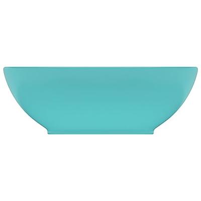 VidaXL Wastafel ovaal 40x33 cm keramiek mat lichtgroen