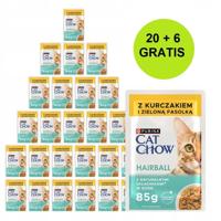 PURINA Cat Chow Hairball Control with chicken and green beans in sauce - nat kattenvoer - 26x85g (20 + 6 GRATIS) - thumbnail