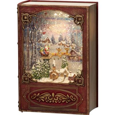 Kerstlantaarn LED boek met vliegende kerstman met slee Konstsmide - Konstsmide
