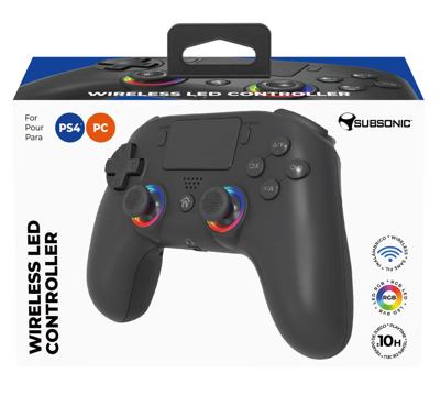 Draadloze controller - SUBSONIC - PS4 - LED - Trilling - Koptelefoonaansluiting - Zwart