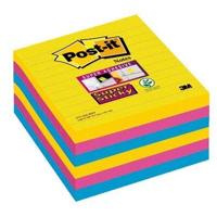 Post-it Super Sticky notes XL Carnival, 90 vel, ft 101 x 101 mm, gelijnd, assorti pak van 6 blokken - thumbnail