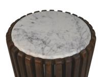 HSM Collection-Ronde Bijzettafel-ø45x50-Bruin|Wit-Mango|Marmer - thumbnail
