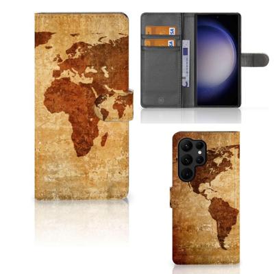 Samsung Galaxy S23 Ultra | Flip Cover | Wereldkaart