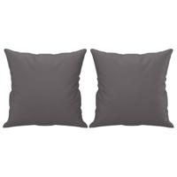 Tweezitsbank met sierkussens 140 cm kunstleer grijs - thumbnail