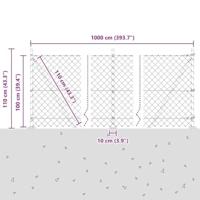 VidaXL Afrasteringspaal grijs 10 x 1 m (40 x 40 mm gaas) staal en pvc - thumbnail