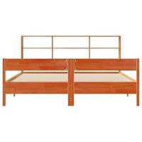 Bed met boekenkast zonder matras grenenhout wasbruin 180x200 cm - thumbnail