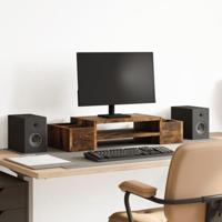 VidaXL Monitorstandaard opbergruimte 70x27x15 cm hout gerookt eiken - thumbnail