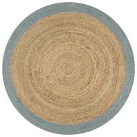 VidaXL Vloerkleed handgemaakt met olijfgroene rand 90 cm jute - thumbnail
