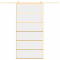 VidaXL Schuifdeur 102,5x205 cm helder esg-glas en aluminium goudkleur - thumbnail