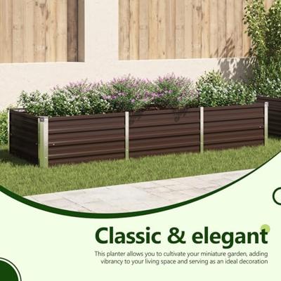 Plantenbak verhoogd 240x40x45 cm gegalvaniseerd staal bruin
