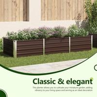 Plantenbak verhoogd 240x40x45 cm gegalvaniseerd staal bruin - thumbnail