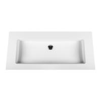 Wastafel Boss & Wessing Zonder Kraangat 45.5x99 cm Solid Surface Wit Boss & Wessing - thumbnail