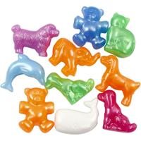 Creativ Company Figuur kralen, afm 25 mm, gatgrootte 4 mm, ca. 220 stuk, parelmoer kleuren, 700 ml/ 1 doosje - thumbnail