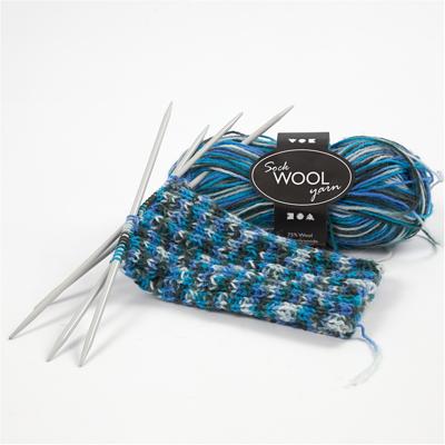 Creativ Company Sokkengaren, l: 200 m, blauw/turquoise harmonie, 50 gr/ 1 bol