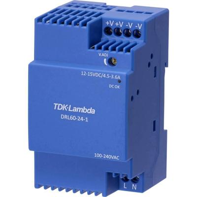 TDK-Lambda DRL60-12-1 DIN-rail netvoeding 12 V 4.5 A 54 W Inhoud: 1 stuk(s) TDK-Lambda DRL60-12-1 DIN-rail netvoeding 12 V 4.5 A 54 W Inhoud: 1 stuk(s)