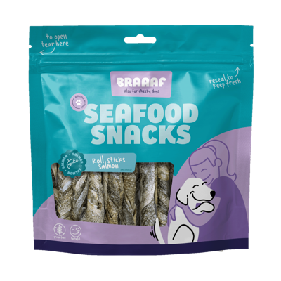 Braaaf Salmon Roll sticks 12cm - 175 gram