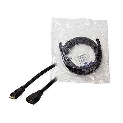 LogiLink CU0125 USB-kabel USB 2.0 USB-micro-B stekker, USB-micro-B bus 5.00 m Zwart LogiLink CU0125 USB-kabel USB 2.0 USB-micro-B stekker, USB-micro-B bus 5.00 m Zwart