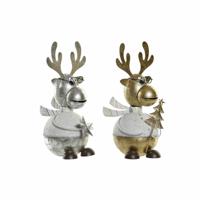 Kerstversiering DKD Home Decor Metaal Rendier (14 x 13 x 27 cm) (2 pcs) - thumbnail