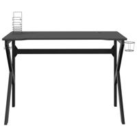VidaXL Gamingbureau met k-vormige poten 110x60x75 cm zwart - thumbnail