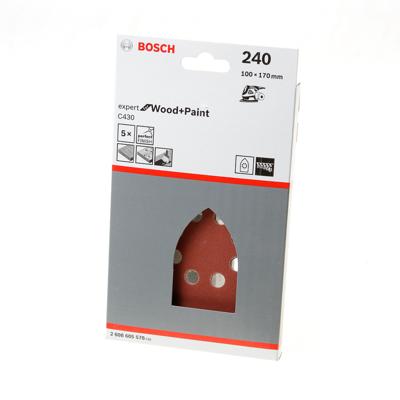 Bosch Accessories Expert for Wood 2608605578 Multi-schuurpapier Met klittenband, Geperforeerd Korrelgrootte (num) 240 (l x b) 170 mm x 100 mm 5 stuk(s)