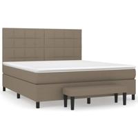 Boxspring met matras stof taupe 180x200 cm - thumbnail