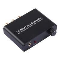 192kHz DAC Converter HD HIFI optische naar Tulp + 3 5 mm hoofdtelefoon 5.1 kanaals digitale audioconvertor met volumeregeling - thumbnail