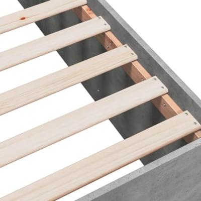 Bedframe bewerkt hout betongrijs 150x200 cm