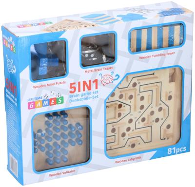 Bongers Speelgoed Denkspellen 5in1, 81dlg.