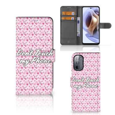 Motorola Moto G31 | G41 Portemonnee Hoesje Flowers Pink DTMP Motorola Moto G31 | G41 Portemonnee Hoesje Flowers Pink DTMP