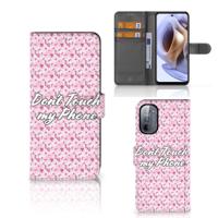 Motorola Moto G31 | G41 Portemonnee Hoesje Flowers Pink DTMP - thumbnail