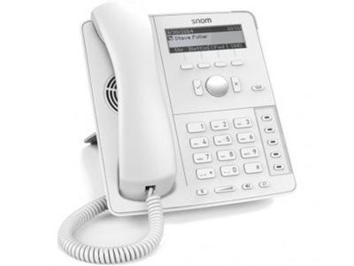 Snom D715 IP-telefoon, SIP bureautelefoon (5 configureerbare LED functietoetsen, vier-lijn B/W-scherm met achtergrondverlichting, XML mini browser), Wit, 00004381
