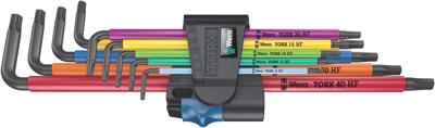 Wera 967/9 TX XL Binnen-Torx Haakse schroevendraaierset T 8, T 9, T 10, T 15, T 20, T 25, T 27, T 30, T 40 9-delig