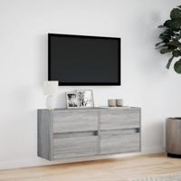 Tv-wandmeubel met LED-verlichting 100x31x45 cm grijs sonoma - thumbnail