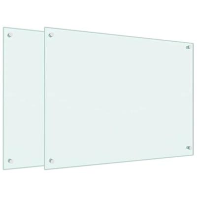 VidaXL Spatschermen keuken 2 st 80x60 cm gehard glas wit VidaXL Spatschermen keuken 2 st 80x60 cm gehard glas wit