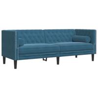 2-delige Loungeset Chesterfield met bolsters fluweel blauw - thumbnail