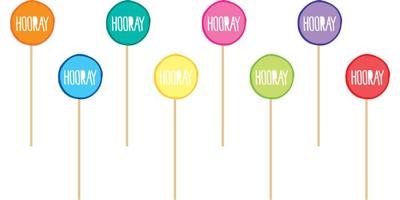 Cocktailprikkers 'Hooray' (8st)