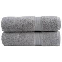 VidaXL Badhanddoeken solund 2 st 600 g/m² 70x140 cm grijs - thumbnail