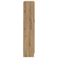 Hoge kast 82,5x30,5x150 cm bewerkt hout artisanaal eikenkleur - thumbnail