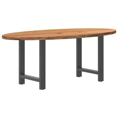 Eettafel 200x100x74 cm ovaal massief eikenhout lichtbruin