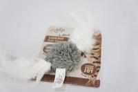 Afp lamb ball lamswol met veren vogel geluid en catnip assorti - thumbnail