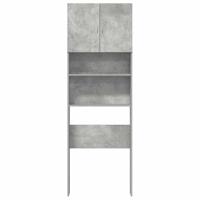 Wasmachinekast 64x24x190 cm bewerkt hout betongrijs - thumbnail