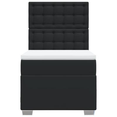 Boxspring met matras kunstleer zwart 80x200 cm