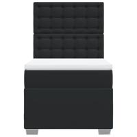 Boxspring met matras kunstleer zwart 80x200 cm - thumbnail